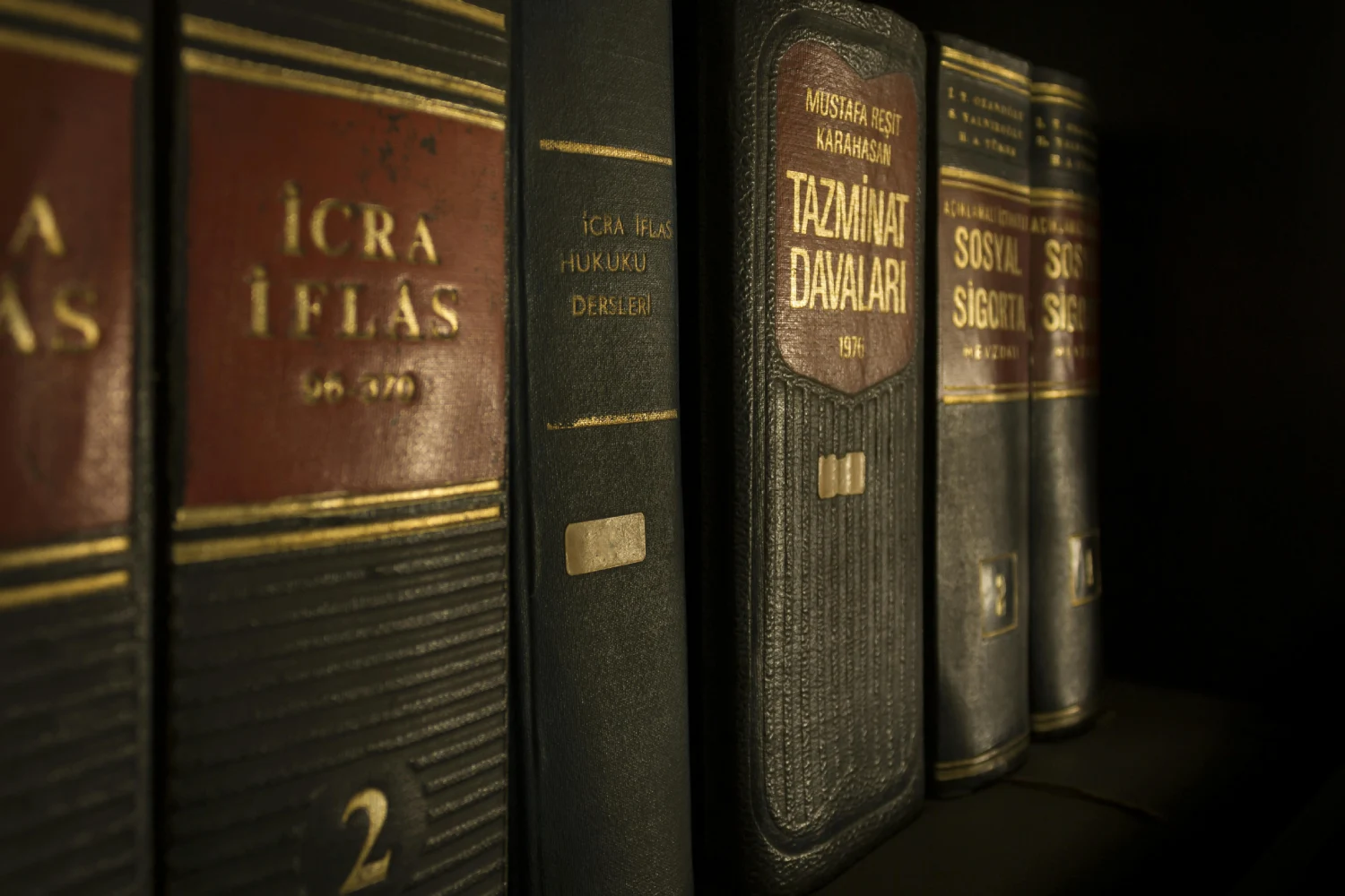 Old legal books on a shelf